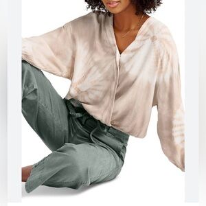 Splendid Collection Chic Tie-Dye Wrap Top Women’s NWT Size Small Boho Fall